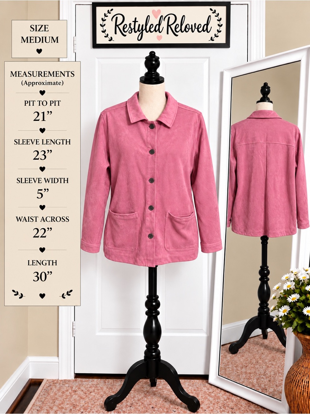 Peach Makenna Jacket – Light Rose Pink – Size M – NWT